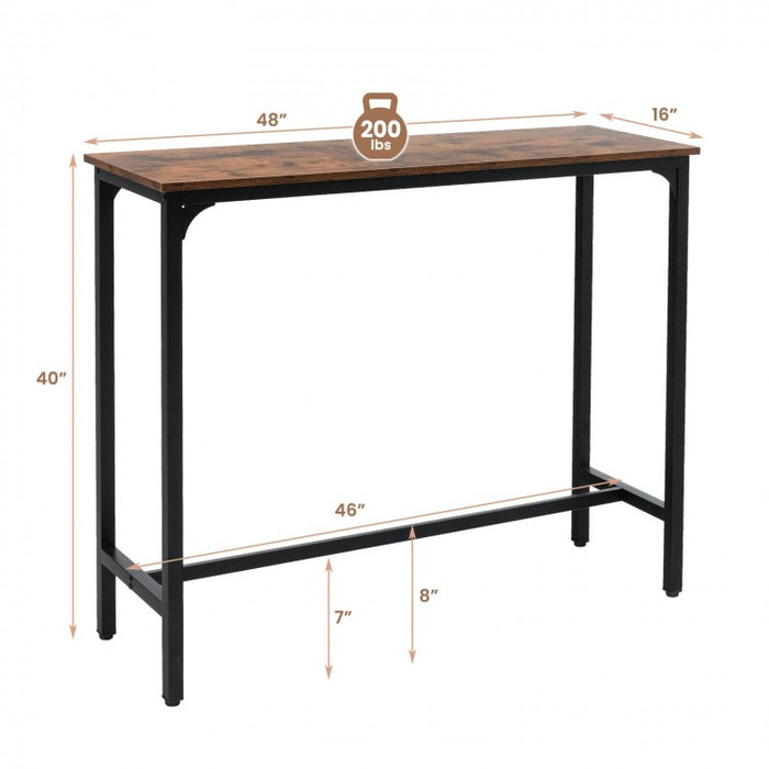 Industrial Counter Height Dining Table with Metal Frame - Suitable for Bar and Restaurant