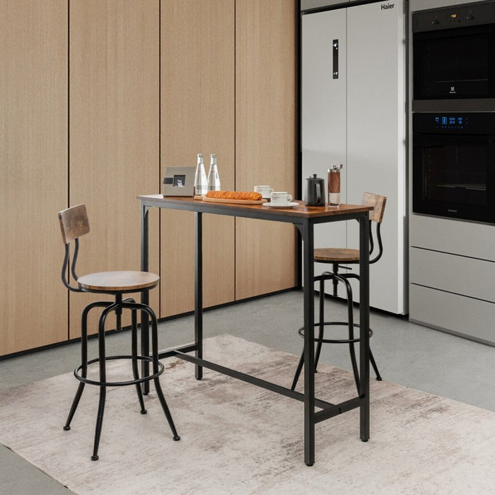 Industrial Counter Height Dining Table with Metal Frame - Suitable for Bar and Restaurant