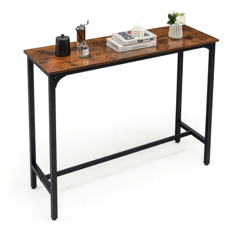 Industrial Style Dining Bar Table with Reinforced Steel Frame - Suitable for Restaurant and Bar