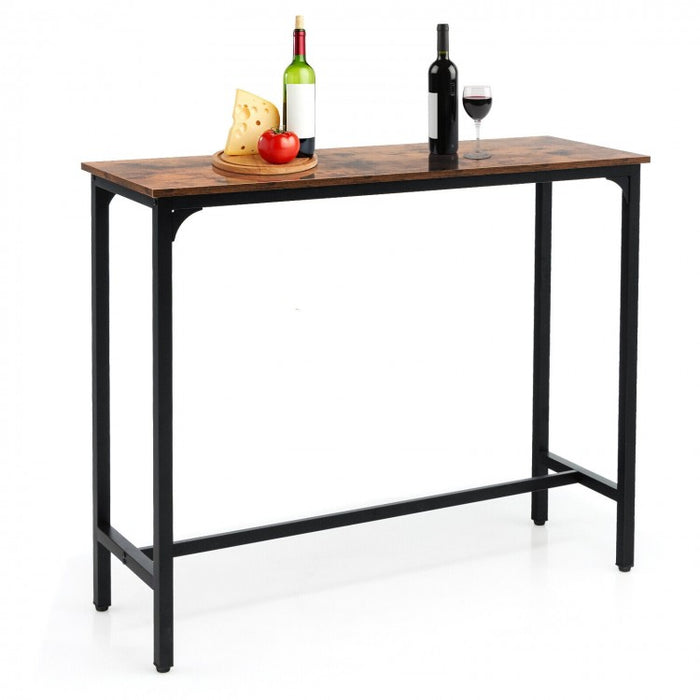 Industrial Counter Height Dining Table with Metal Frame - Suitable for Bar and Restaurant