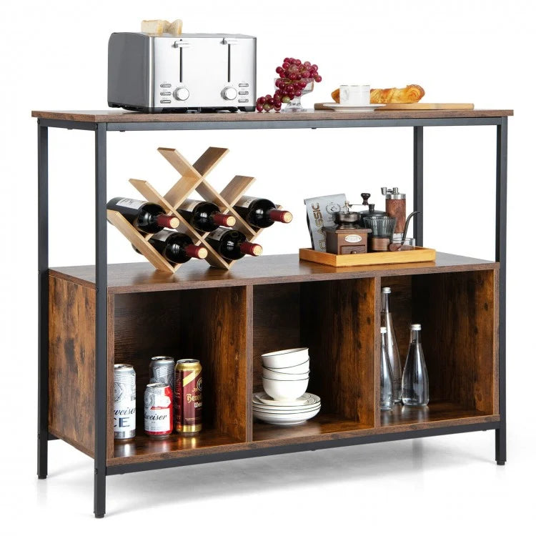 Multifunctional Kitchen Self-Serve Buffet Cabinet with 3 Compartments