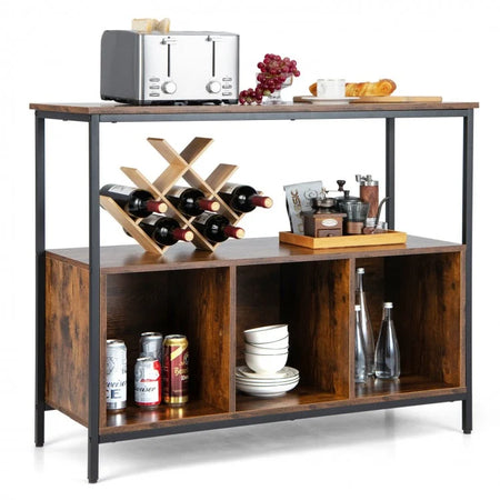 Multifunctional Kitchen Self-Serve Buffet Cabinet with 3 Compartments