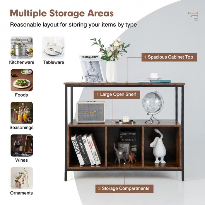 Multifunctional Kitchen Self-Serve Buffet Cabinet with 3 Compartments