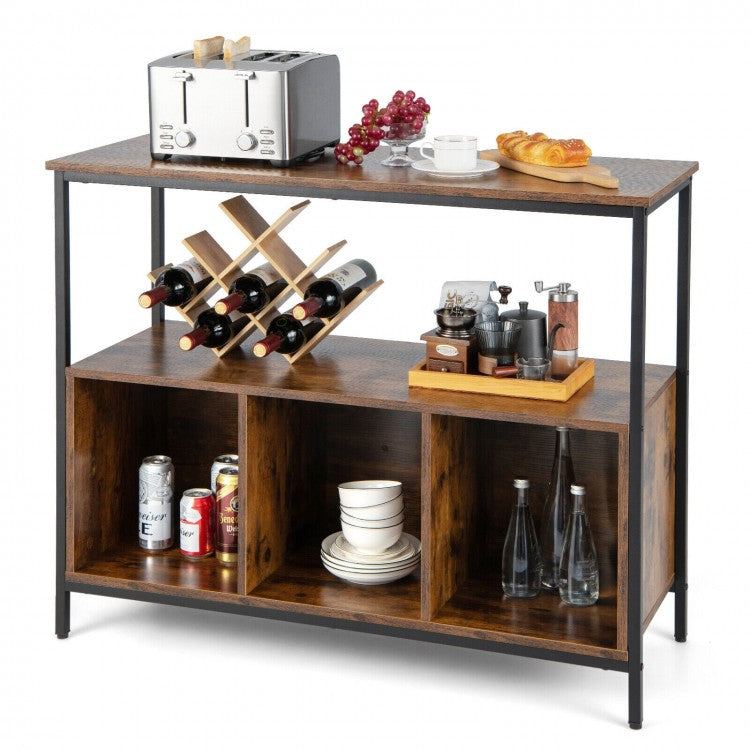 Multifunctional Kitchen Self-Serve Buffet Cabinet with 3 Compartments