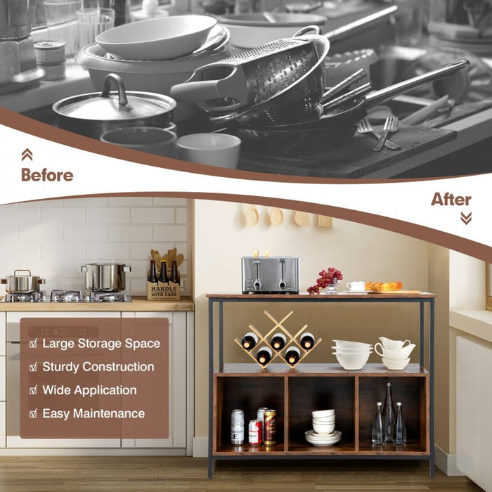 Multifunctional Kitchen Self-Serve Buffet Cabinet with 3 Compartments
