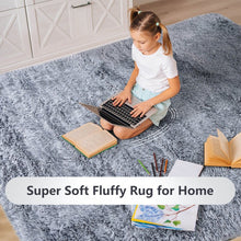 Load image into Gallery viewer, Modern Gray High-Pile Living Room Area Rug

