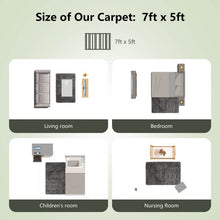 Load image into Gallery viewer, Modern Gray High-Pile Living Room Area Rug
