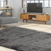 Load image into Gallery viewer, Modern Gray High-Pile Living Room Area Rug
