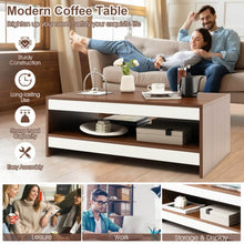 Charger l&#39;image dans la galerie, Modern Rectangular Coffee Table with Open Shelving - Suitable for Living Room and Office

