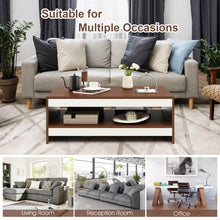 Charger l&#39;image dans la galerie, Modern Rectangular Coffee Table with Open Shelving - Suitable for Living Room and Office

