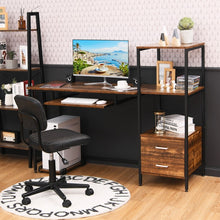 Charger l&#39;image dans la galerie, Industrial Style Multifunctional Computer Desk with Mobile CPU Stand
