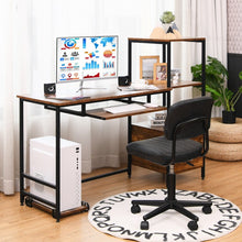 Charger l&#39;image dans la galerie, Industrial Style Multifunctional Computer Desk with Mobile CPU Stand
