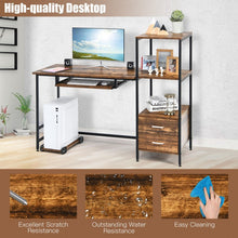 Charger l&#39;image dans la galerie, Industrial Style Multifunctional Computer Desk with Mobile CPU Stand
