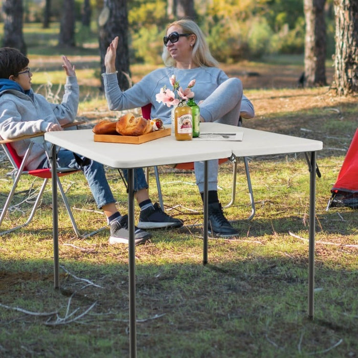 Costway Outdoor Folding Camping Table with Rust-Resistant Frame - Suitable for Camping and Hiking