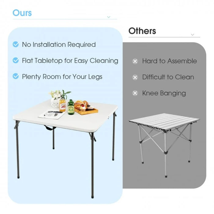 Costway Outdoor Folding Camping Table with Rust-Resistant Frame - Suitable for Camping and Hiking