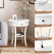 Charger l&#39;image dans la galerie, Modern Minimalist White 2-Tier Round Side Table for Living Room
