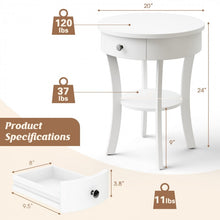Charger l&#39;image dans la galerie, Modern Minimalist White 2-Tier Round Side Table for Living Room
