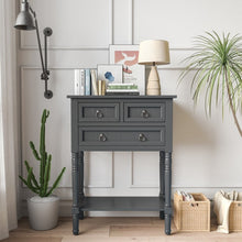 Load image into Gallery viewer, Costway Vintage Narrow Entryway Table with 3 Drawers and Open Shelf - Suitable for Living Room, Entry, and Study
