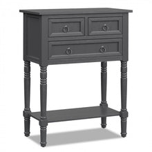 Load image into Gallery viewer, Costway Vintage Narrow Entryway Table with 3 Drawers and Open Shelf - Suitable for Living Room, Entry, and Study

