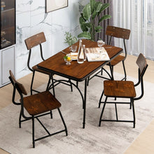 Charger l&#39;image dans la galerie, Industrial Style Dining Room Table Sets - 5-Piece Set with Rectangular Table and 4 Chairs - Suitable for Restaurant and Cafe
