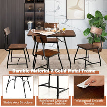 Charger l&#39;image dans la galerie, Industrial Style Dining Room Table Sets - 5-Piece Set with Rectangular Table and 4 Chairs - Suitable for Restaurant and Cafe

