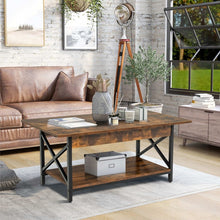 Load image into Gallery viewer, Costway Industrial Style Rectangular Coffee Table with Storage Shelf - Suitable for Living Room and Study
