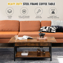 Load image into Gallery viewer, Costway Industrial Style Rectangular Coffee Table with Storage Shelf - Suitable for Living Room and Study
