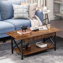 Load image into Gallery viewer, Costway Industrial Style Rectangular Coffee Table with Storage Shelf - Suitable for Living Room and Study
