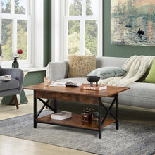 Load image into Gallery viewer, Costway Industrial Style Rectangular Coffee Table with Storage Shelf - Suitable for Living Room and Study

