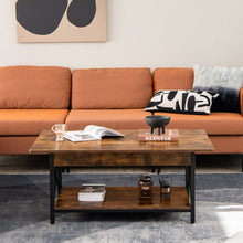 Load image into Gallery viewer, Costway Industrial Style Rectangular Coffee Table with Storage Shelf - Suitable for Living Room and Study
