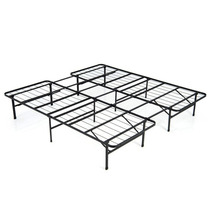 Costway Industrial Style King Size Bed with Under-Bed Storage - Full Size Bed Option Suitable for Bedroom and Apartment
