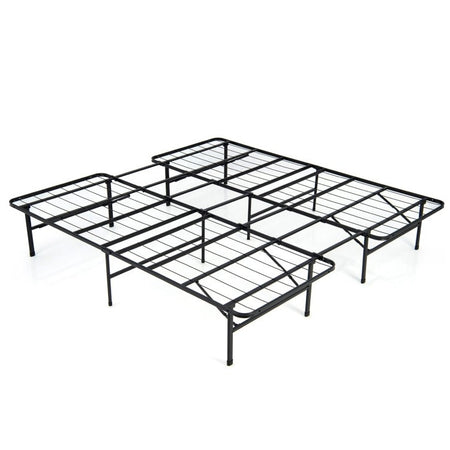 Costway Industrial Style King Size Bed with Under-Bed Storage - Full Size Bed Option Suitable for Bedroom and Apartment