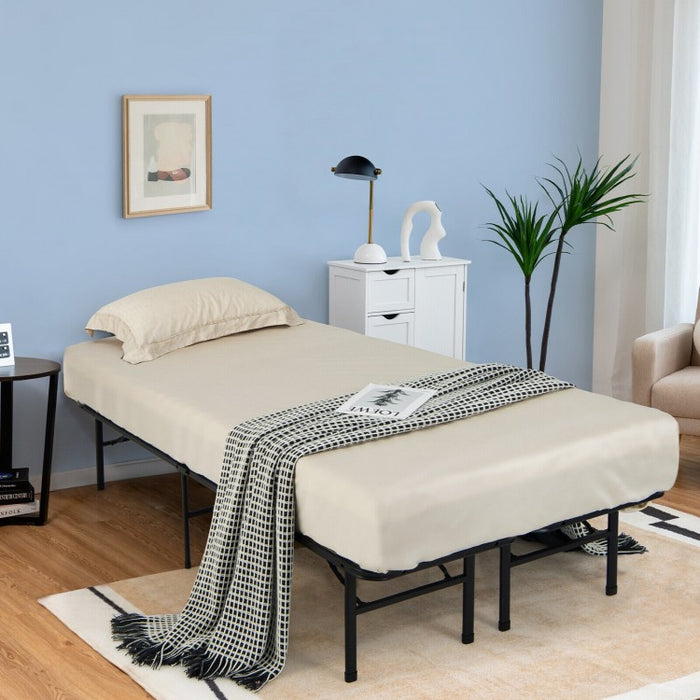 Costway Industrial Style King Size Bed with Under-Bed Storage - Full Size Bed Option Suitable for Bedroom and Apartment