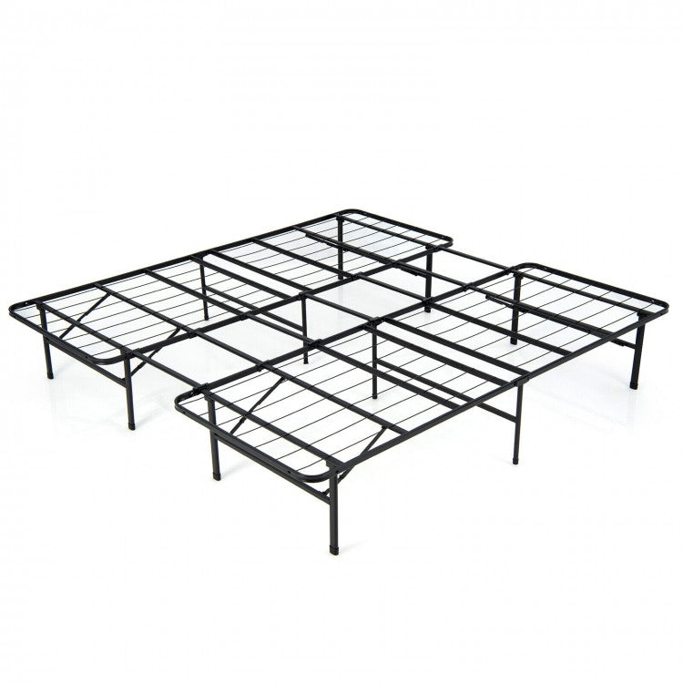 Costway Industrial Style King Size Bed with Under-Bed Storage - Full Size Bed Option Suitable for Bedroom and Apartment