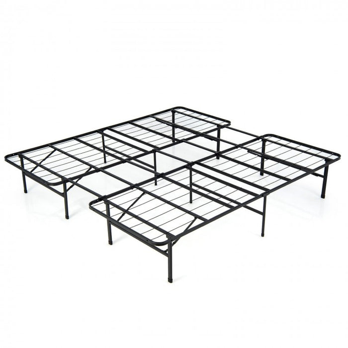 Costway Industrial Style King Size Bed with Under-Bed Storage - Full Size Bed Option Suitable for Bedroom and Apartment