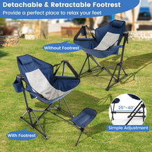 Load image into Gallery viewer, Outdoor Camping Rocking Chair with Retractable Footrest and Portable Carrying Bag - Suitable for Fishing and Picnics
