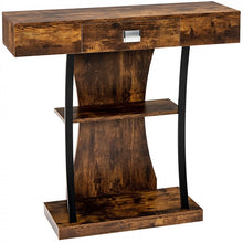 Load image into Gallery viewer, Costway Modern Small Entryway Table with Drawers and Shelves - Suitable for Living Room and Dining Area
