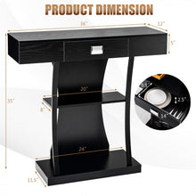 Load image into Gallery viewer, Costway Modern Small Entryway Table with Drawers and Shelves - Suitable for Living Room and Dining Area
