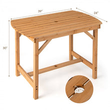 Charger l&#39;image dans la galerie, Outdoor Wooden Dining Table with Built-in Umbrella Hole - Suitable for Patio, Backyard, and Poolside
