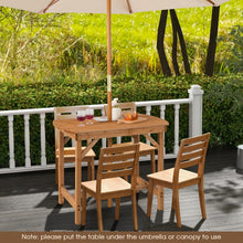 Charger l&#39;image dans la galerie, Outdoor Wooden Dining Table with Built-in Umbrella Hole - Suitable for Patio, Backyard, and Poolside
