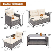 Charger l&#39;image dans la galerie, 4-Piece Modern Outdoor Patio Sofa Set with Removable Covers
