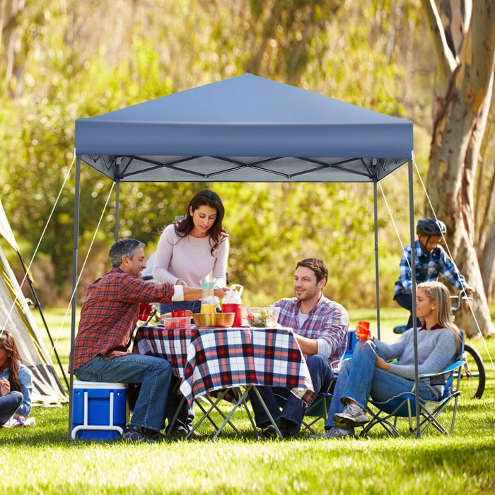 Costway 6.6 x 6.6 Feet Outdoor Shade Canopy Pop-Up Tent - Suitable for Camping, Picnics, Parties, and Weddings