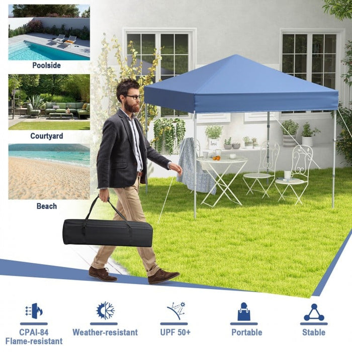 Costway 6.6 x 6.6 Feet Outdoor Shade Canopy Pop-Up Tent - Suitable for Camping, Picnics, Parties, and Weddings
