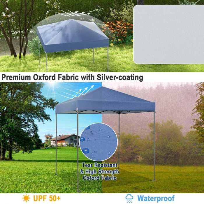Costway 6.6 x 6.6 Feet Outdoor Shade Canopy Pop-Up Tent - Suitable for Camping, Picnics, Parties, and Weddings