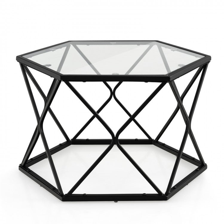 Modern Glass Coffee Table - Central Table Suitable for Living Room and Cafe