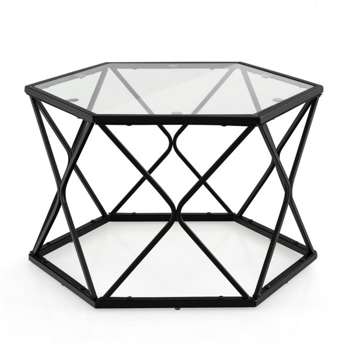 Modern Glass Coffee Table - Central Table Suitable for Living Room and Cafe