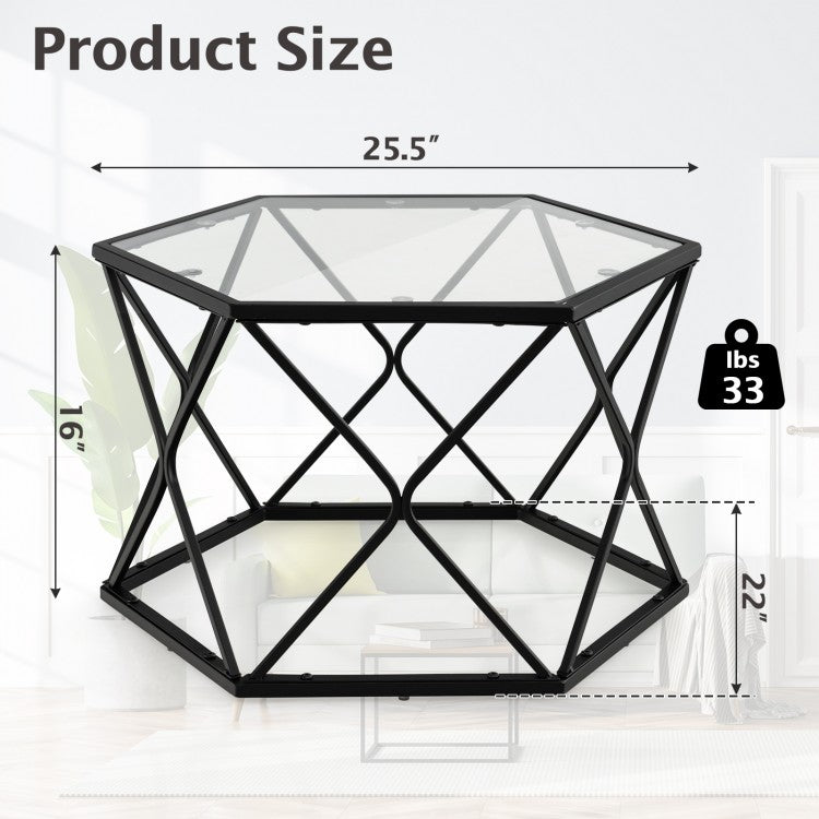 Modern Glass Coffee Table - Central Table Suitable for Living Room and Cafe