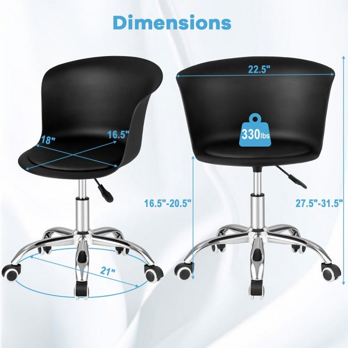 Costway Modern 2-Piece Small Swivel Chair Set - Office Chair and Computer Chair Suitable for Bedroom, Study, and Conference Room