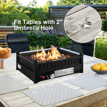 Charger l&#39;image dans la galerie, 16.5-Inch Portable Black Propane Fire Pit for Outdoor Camping and Patio
