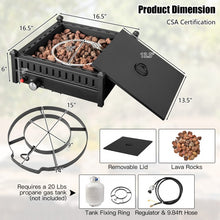 Charger l&#39;image dans la galerie, 16.5-Inch Portable Black Propane Fire Pit for Outdoor Camping and Patio
